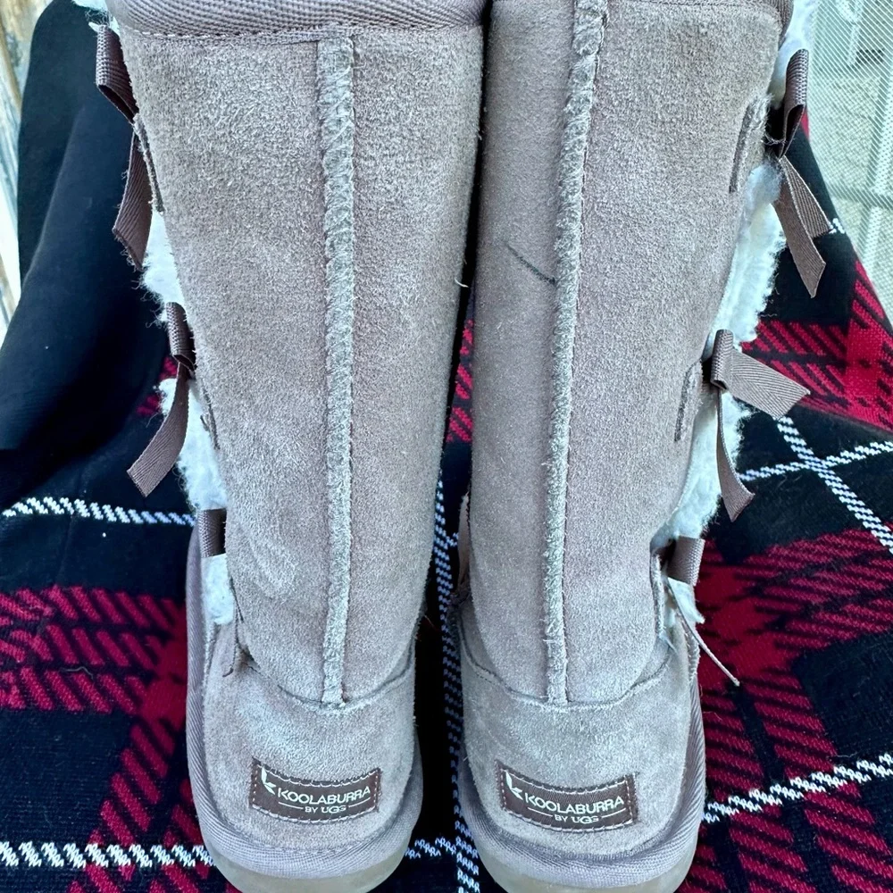 EUC Koolaburra by UGG Kids Grey Victoria‎ Long Boots Size 2